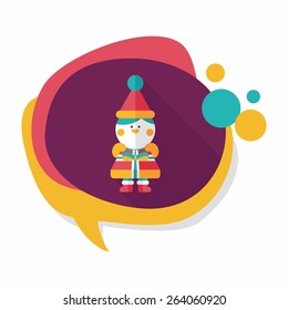 Christmas boy flat icon with long shadow,eps10