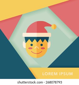 Christmas boy flat icon with long shadow,eps10