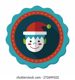 Christmas boy flat icon with long shadow,eps10