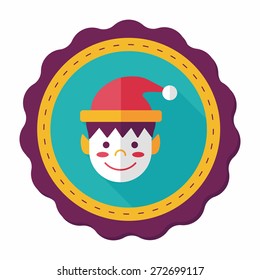 Christmas boy flat icon with long shadow,eps10