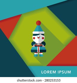 Christmas boy flat icon with long shadow,eps10