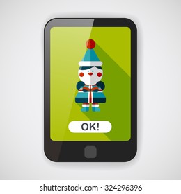 Christmas boy flat icon with long shadow,eps10