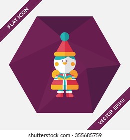 Christmas boy flat icon with long shadow,eps10