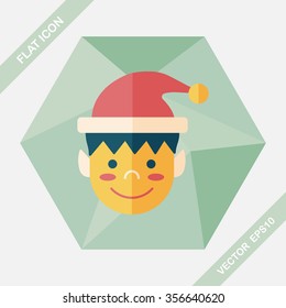 Christmas boy flat icon with long shadow,eps10