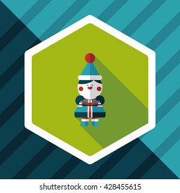 Christmas boy flat icon with long shadow,eps10