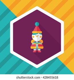 Christmas boy flat icon with long shadow,eps10