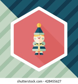 Christmas boy flat icon with long shadow,eps10