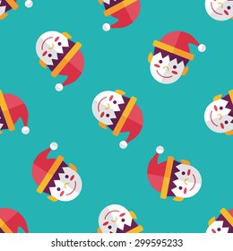 Christmas boy flat icon,eps10 seamless pattern background