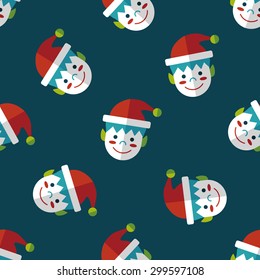 Christmas boy flat icon,eps10 seamless pattern background