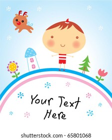 christmas boy greeting card