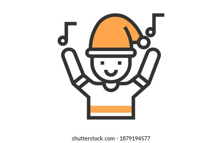 christmas boy icon. Trendy modern flat linear vector christmas boy icon on white background from thin line Christmas collection, outline vector illustration
