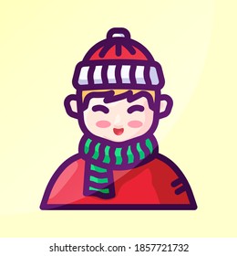 elemento vectorial del chico de Navidad. Ilustración de caricatura de Navidad.