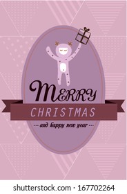 christmas boy wearing reindeer template vector/illustration / background/ greeting card 