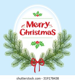 Christmas branch with ribbon