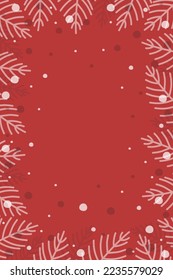 Christmas branches. Background with copyspace. Vector illustration