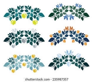 Christmas branches with balls and ribbons