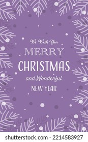 Ramas de Navidad. Tarjeta de felicitación. Ilustración del vector