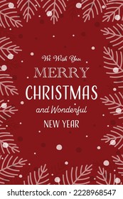 Christmas branches. Greeting card. Vector illustration