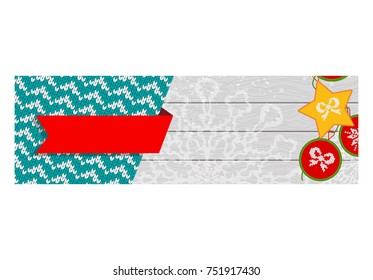 Christmas branding template for corporate baners. Flat vector cartoon illustration. Objects isolated on white background.