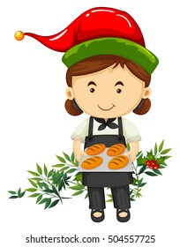 Pan de Navidad horneado por una ilustración panadera