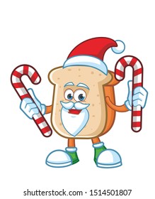 christmas bread mascot character design vector