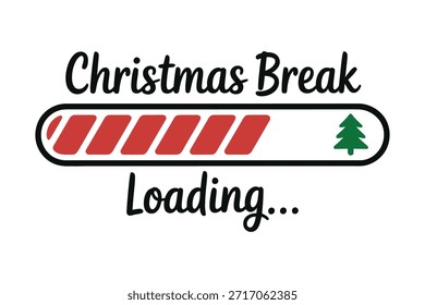 Navidades Break Loading Diseño de camiseta, divertido profesor estudiante Festiva cuenta regresiva Camiseta gráfica