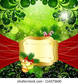 Christmas bright background with place for text. Vector illustration.