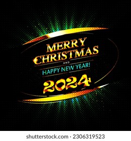 Weihnachten, heller Hintergrund. Retro Weihnachtslicht Schild. Vektorgrafik.