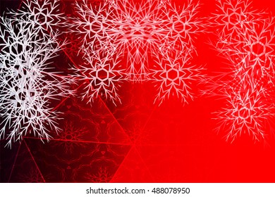 Christmas bright background with snowflakes. red gradient. vector illustration. for greeting cards, banners, printing