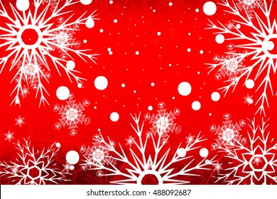 Christmas bright background with snowflakes. red gradient. vector illustration. for greeting cards, banners, printing