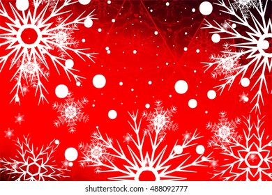 Christmas bright background with snowflakes. red gradient. vector illustration. for greeting cards, banners, printing