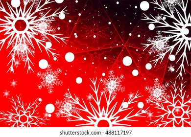 Christmas bright background with snowflakes. red gradient. vector illustration. for greeting cards, banners, printing
