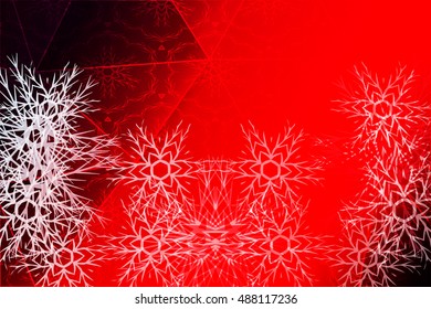 Christmas bright background with snowflakes. red gradient. vector illustration. for greeting cards, banners, printing