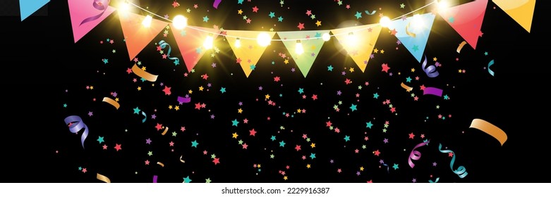Christmas bright, beautiful lights, design elements. Glowing lights for design of Xmas greeting cards. Garlands, light Christmas decorations.
