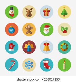 Christmas bright icons collection - vector illustration.