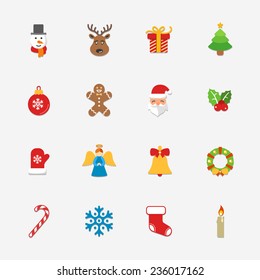 Christmas bright icons collection - vector illustration.