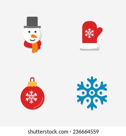 Christmas bright icons collection - vector illustration.