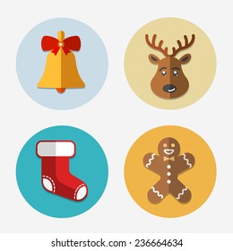 Christmas bright icons collection - vector illustration.