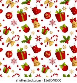 Christmas bright seamles pattern vector illustration