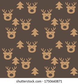 Christmas Brown Holiday seamless pattern background for website graphics, fashion textiles