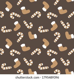 Weihnachtsbraun Feiertag nahtloser Musterhintergrund für Website-Grafiken, Modetextilien