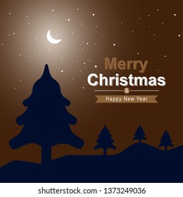 Christmas brown poster background. Vector illustration.