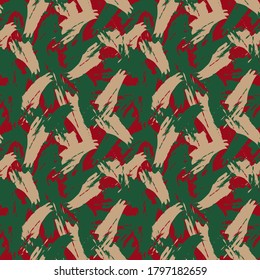 Christmas Brush Stroke Camouflage abstract seamless pattern background suitable for fashion textiles, graphics