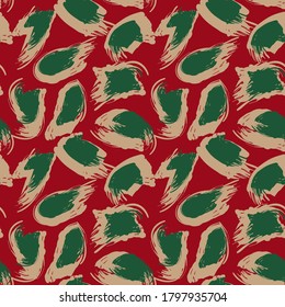 Christmas Brush Stroke Camouflage abstract seamless pattern background suitable for fashion textiles, graphics