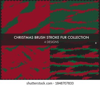 Christmas Brush stroke fur collection includes 4 design swatches for fashion prints, homeware, graphics, backgrounds