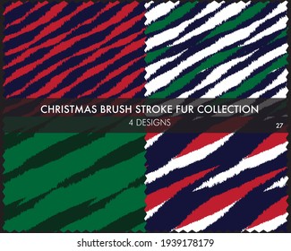 Christmas Brush stroke fur collection includes 4 design swatches for fashion prints, homeware, graphics, backgrounds