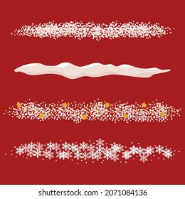 Christmas brushes vector set isolated on background.