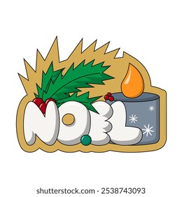 Bolha de Natal Lettering da frase Noel em cores