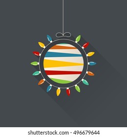 Christmas bubble made of Christmas bulbs in flat design, vector illustration.