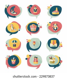 Christmas bubble speech banner design flat background set, eps10